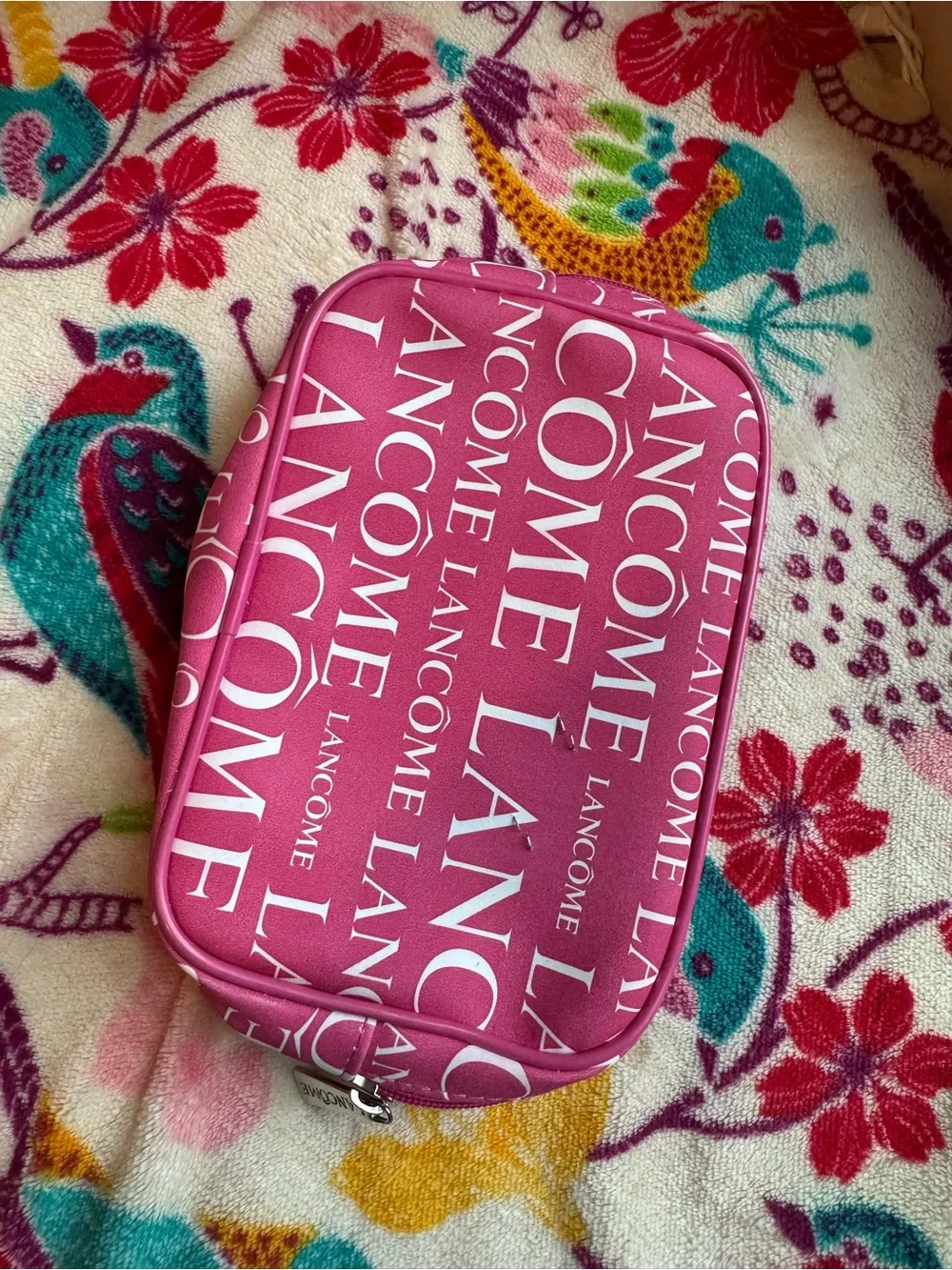 Lancôme Pink Logo Cosmetic Pouch